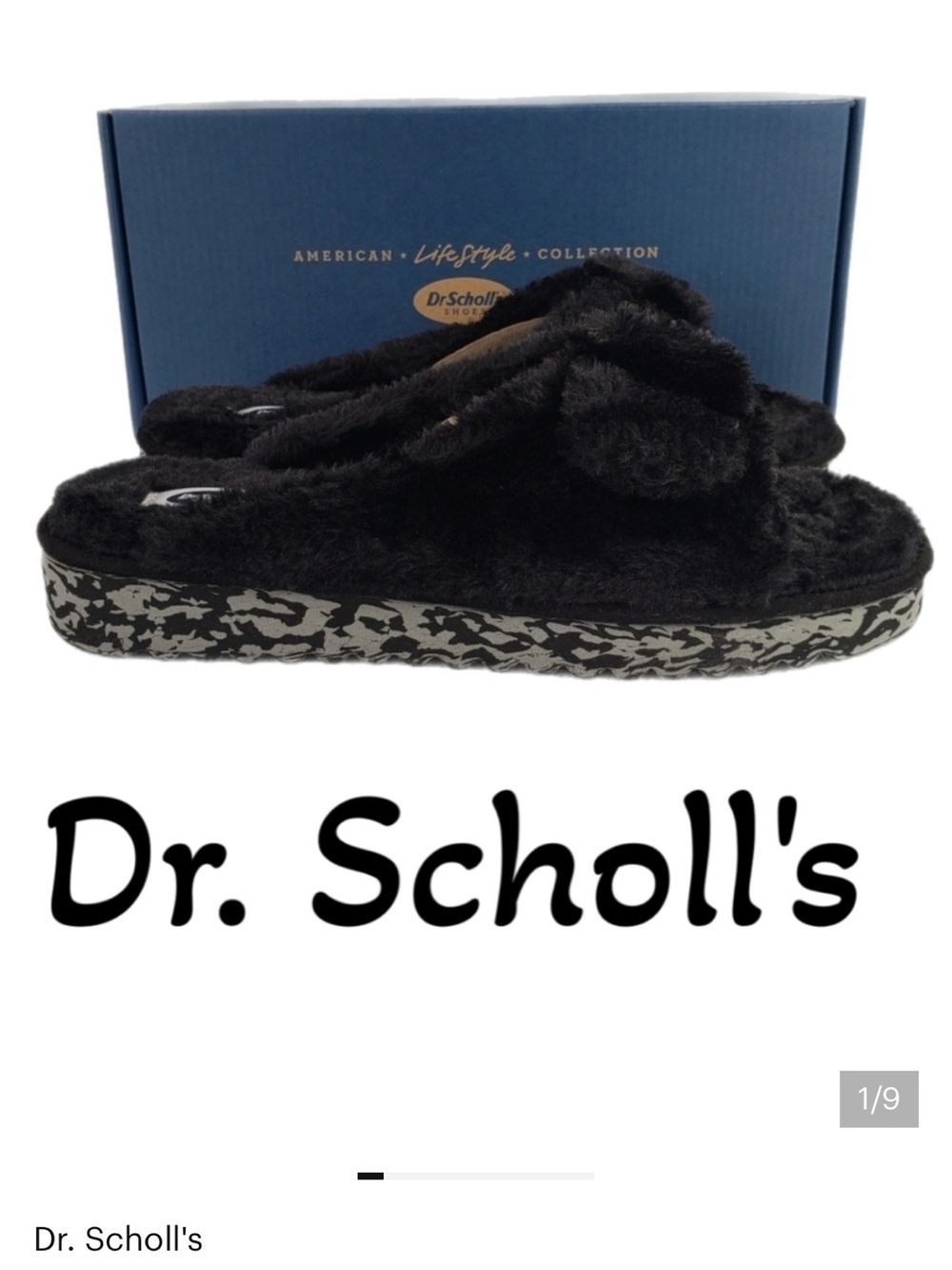 Dr. Scholls Womens Faux Fur Staycay OG Indoor Outdoor Slide On Slippers Sz 7M